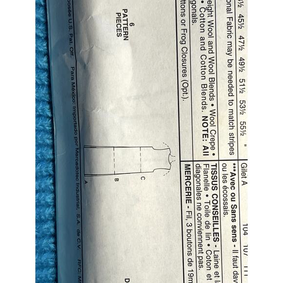 McCalls 7232 dress vest 1990s pattern size 8 10 12 - Picture 6 of 6